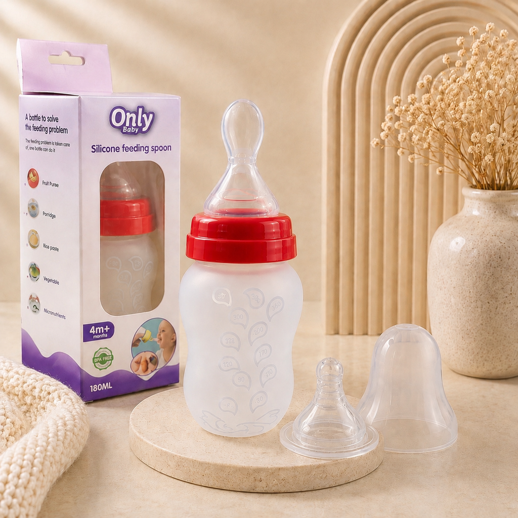 2 in 1 Silicone Feeding Bottle(180ML)