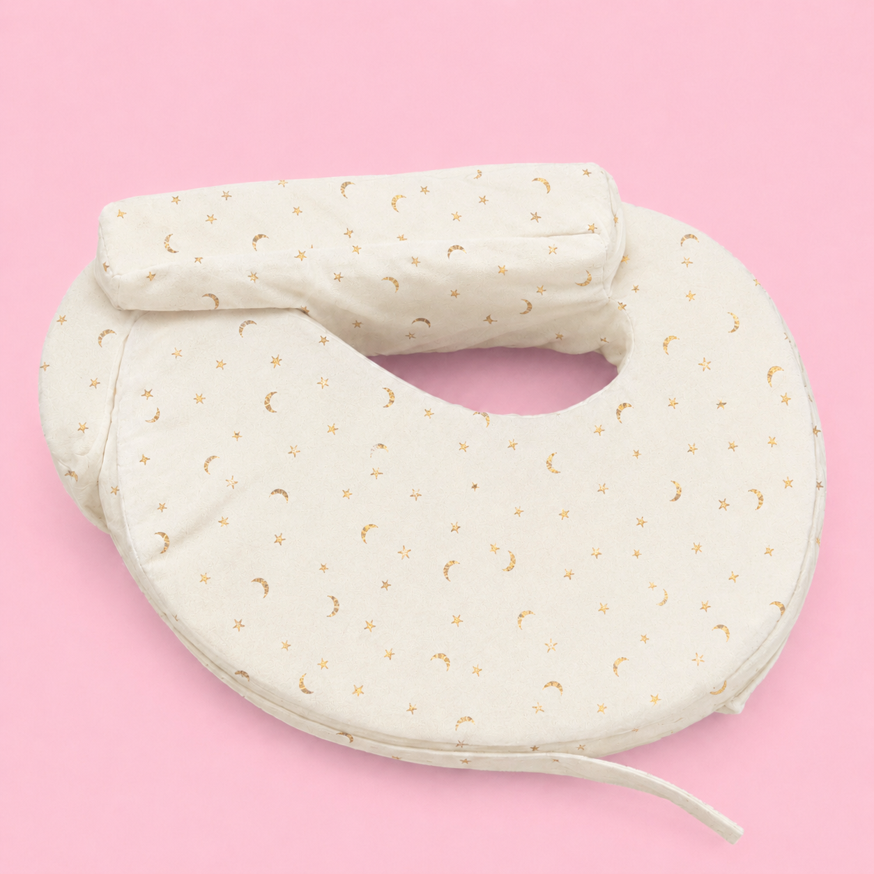 Lullaby Baby Care Premium Feeding Pillow for Newborn Baby | Breastfeeding Nursing Support Cushion | Baby Feeding Cushion with Removable Cover | Moon & Star Print