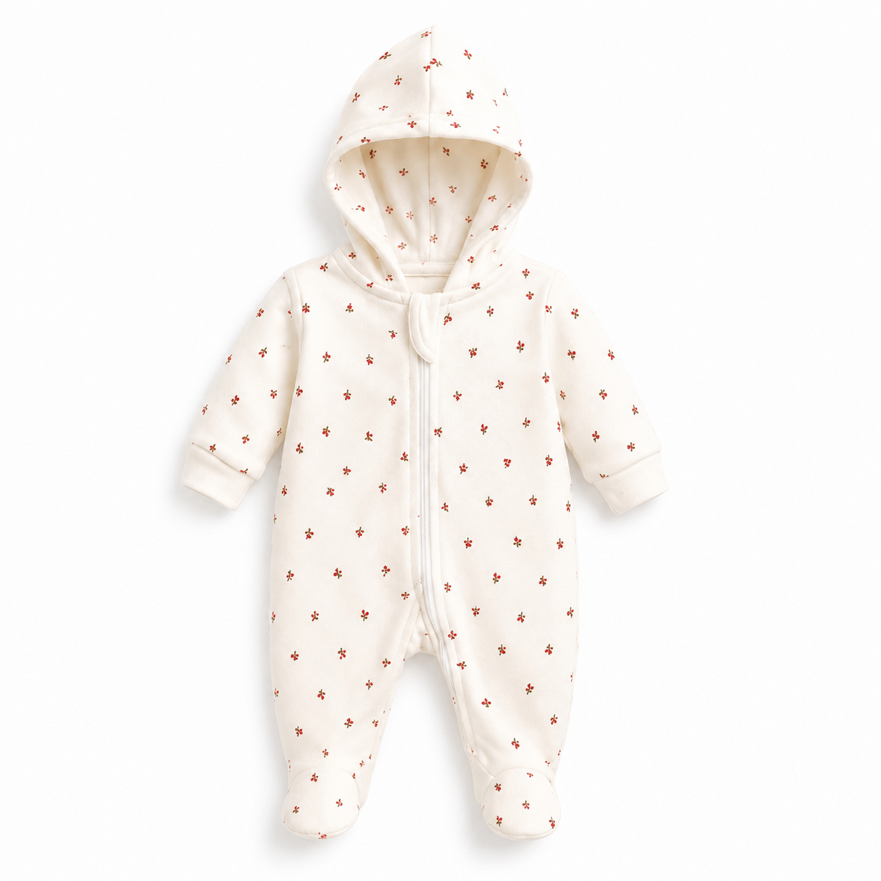 Baby Hooded Zip Sleepsuit – (0-3 Months)