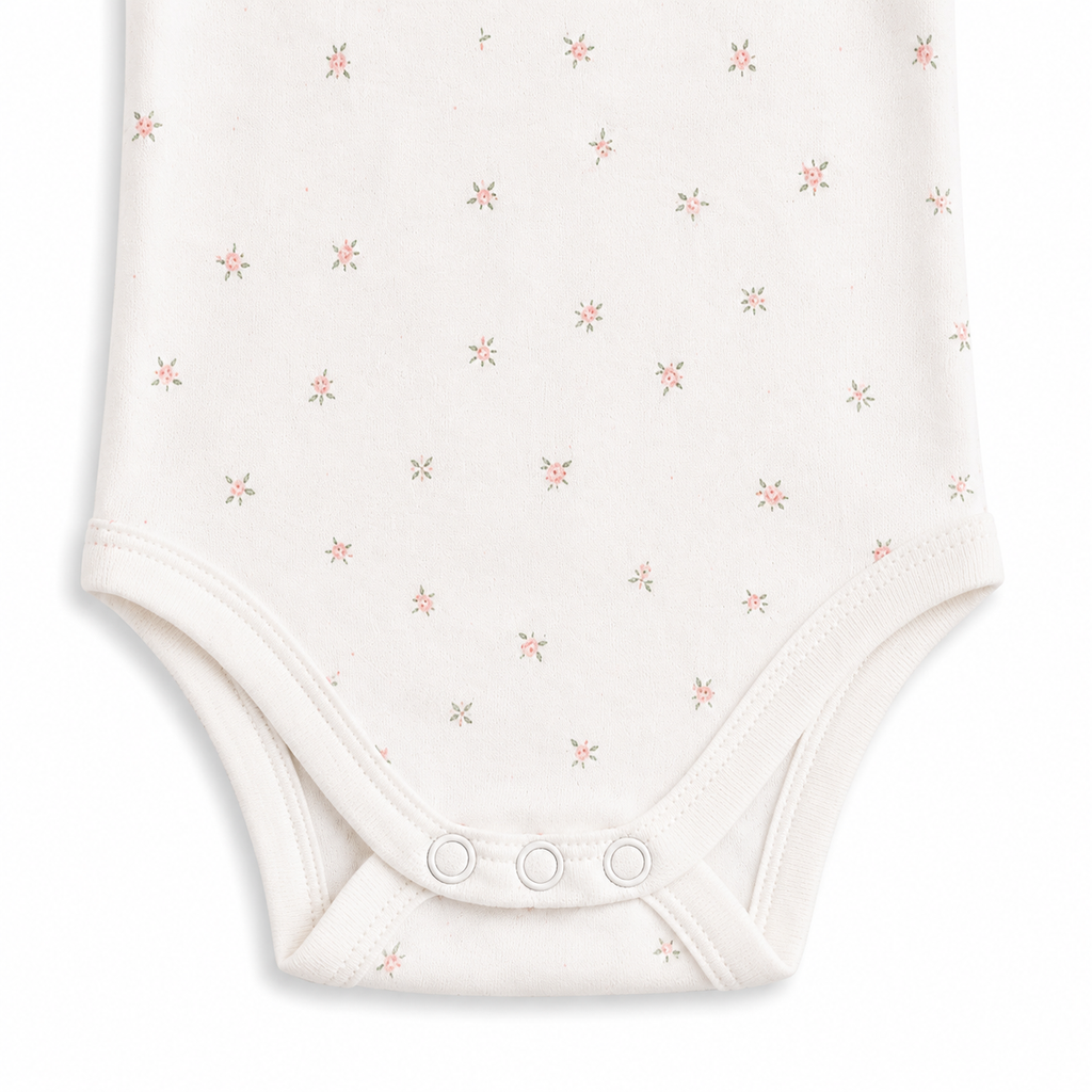 Baby Sleeveless Floral Onesie  –( 0-3 Months)
