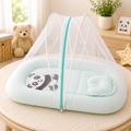 Crinkle Muslin Baby Mosquito Net Bed with Pillow