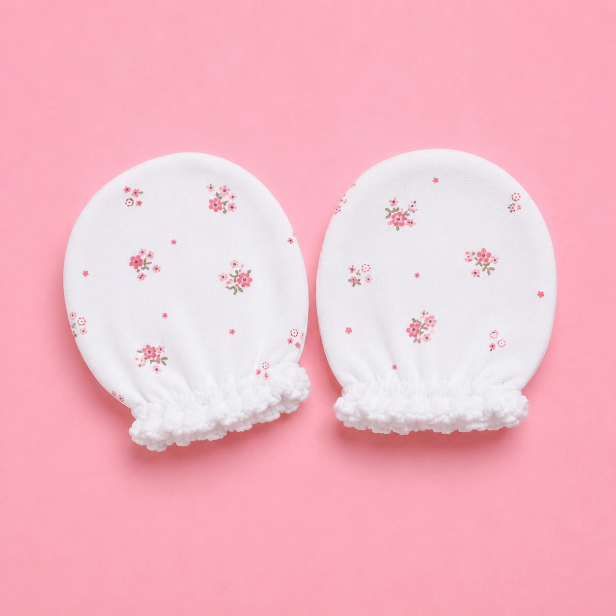 Baby Cap, Mittens & Booties Set Flower