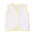 Newborn Cotton Sleeveless Vest – Pink Trim Basic (0–3 Months)