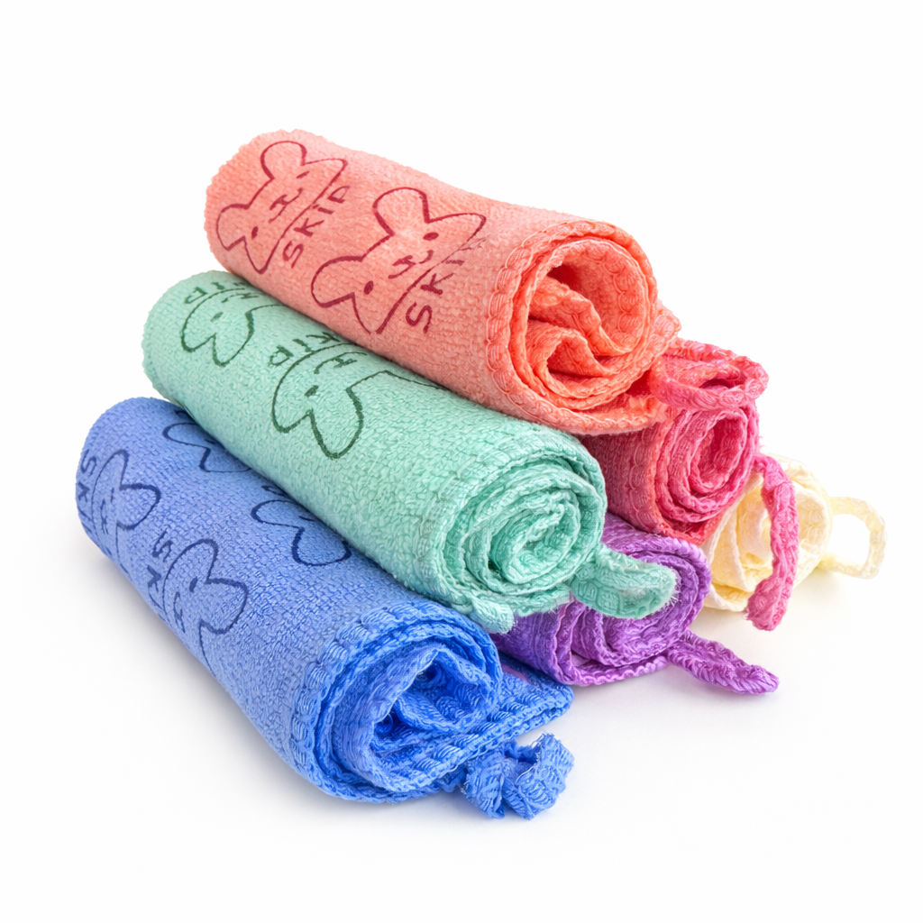 Baby Soft Face Towels (Pack of 6) – Bunny Print Cotton Towel Set