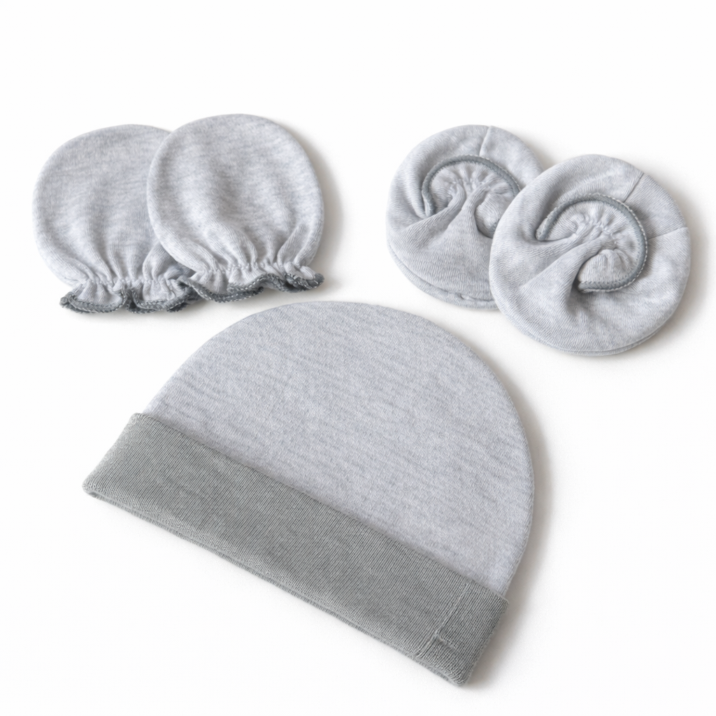 Newborn Baby Cap, Mittens & Booties Set