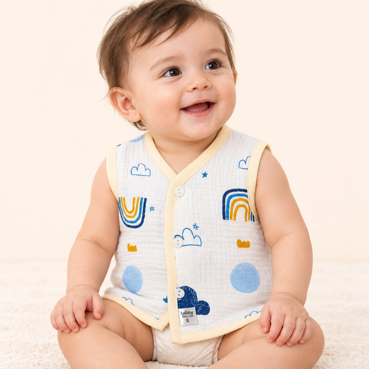 Muslin Sleeveless Baby Jabala