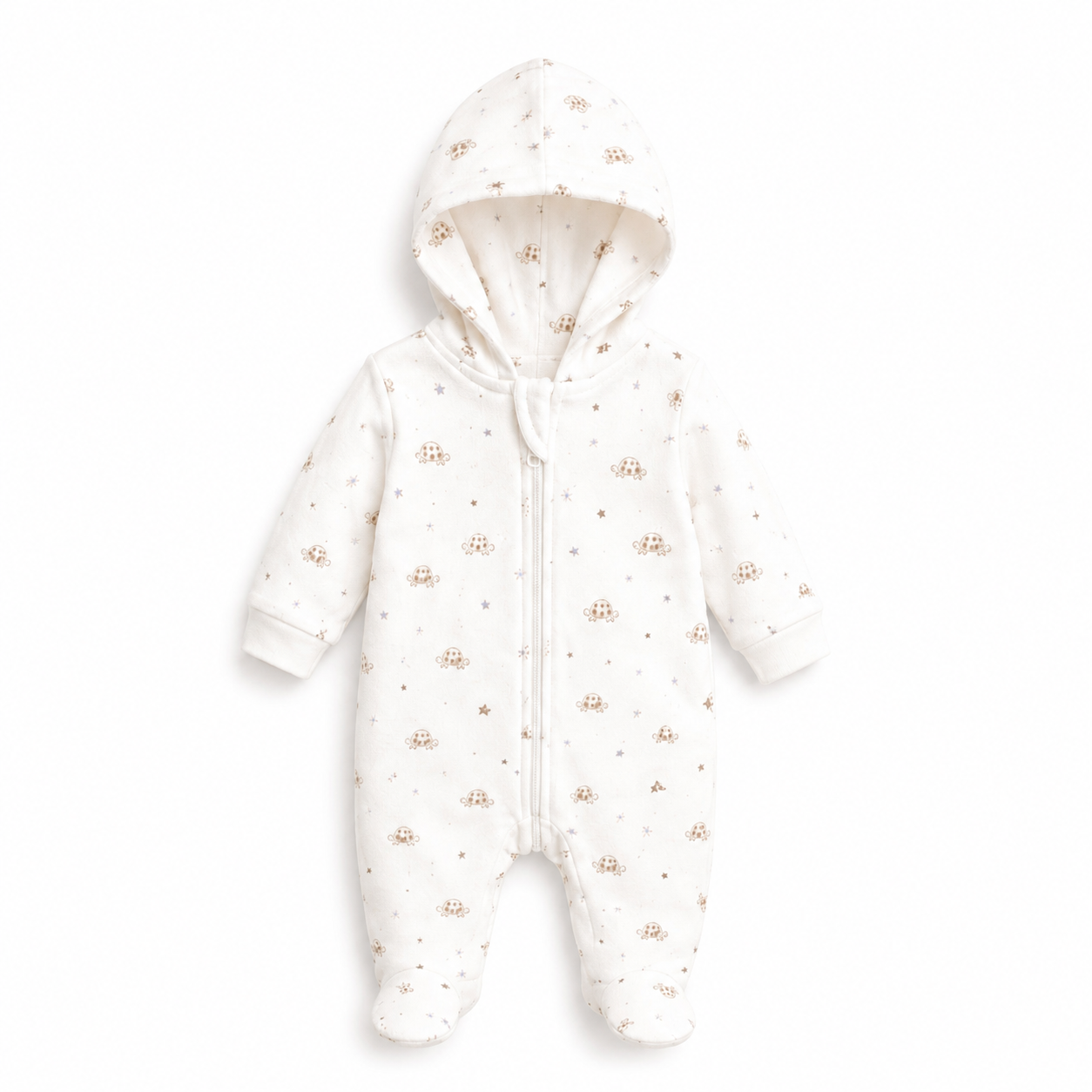 Baby Hooded Zip Sleepsuit – (0-3 Months)