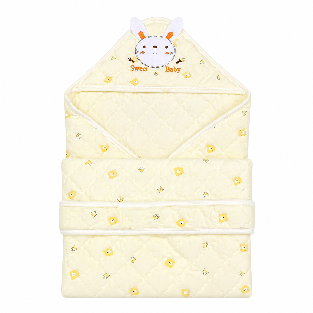 Hooded Baby Wrapper – Soft Quilted Newborn Receiving