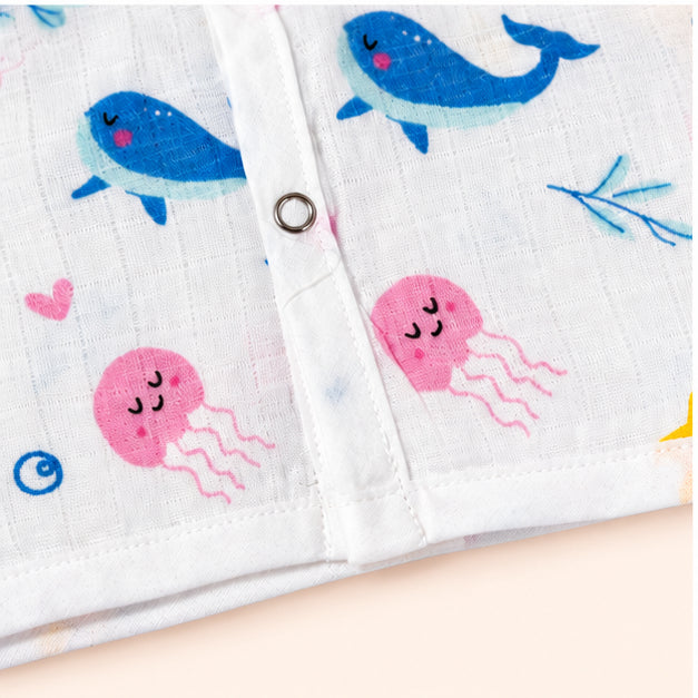 Printed Muslin Jabala for Newborn Baby