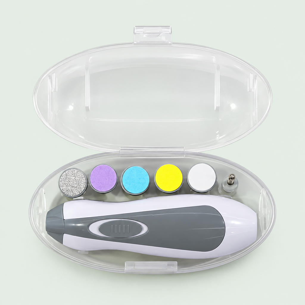 Electric Baby Nail Trimmer with 6 Interchangeable Heads