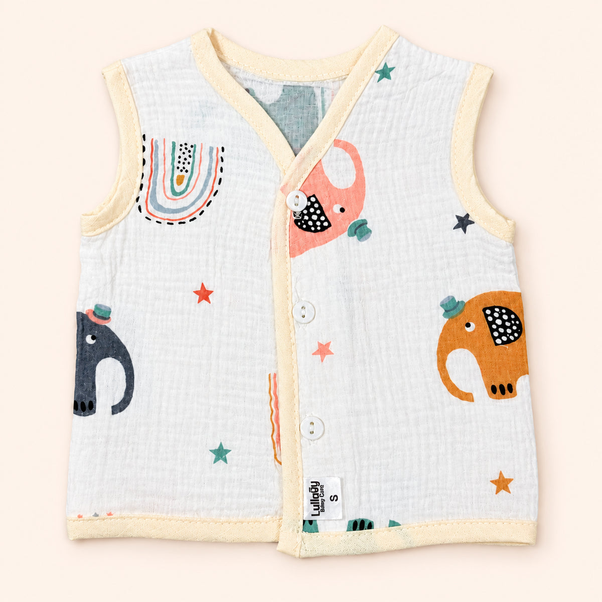 Muslin Sleeveless  Newborn Baby Jabala