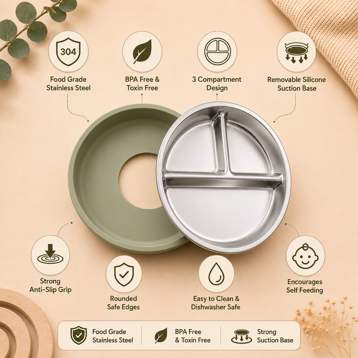 Premium Stainless Steel Feeding Set