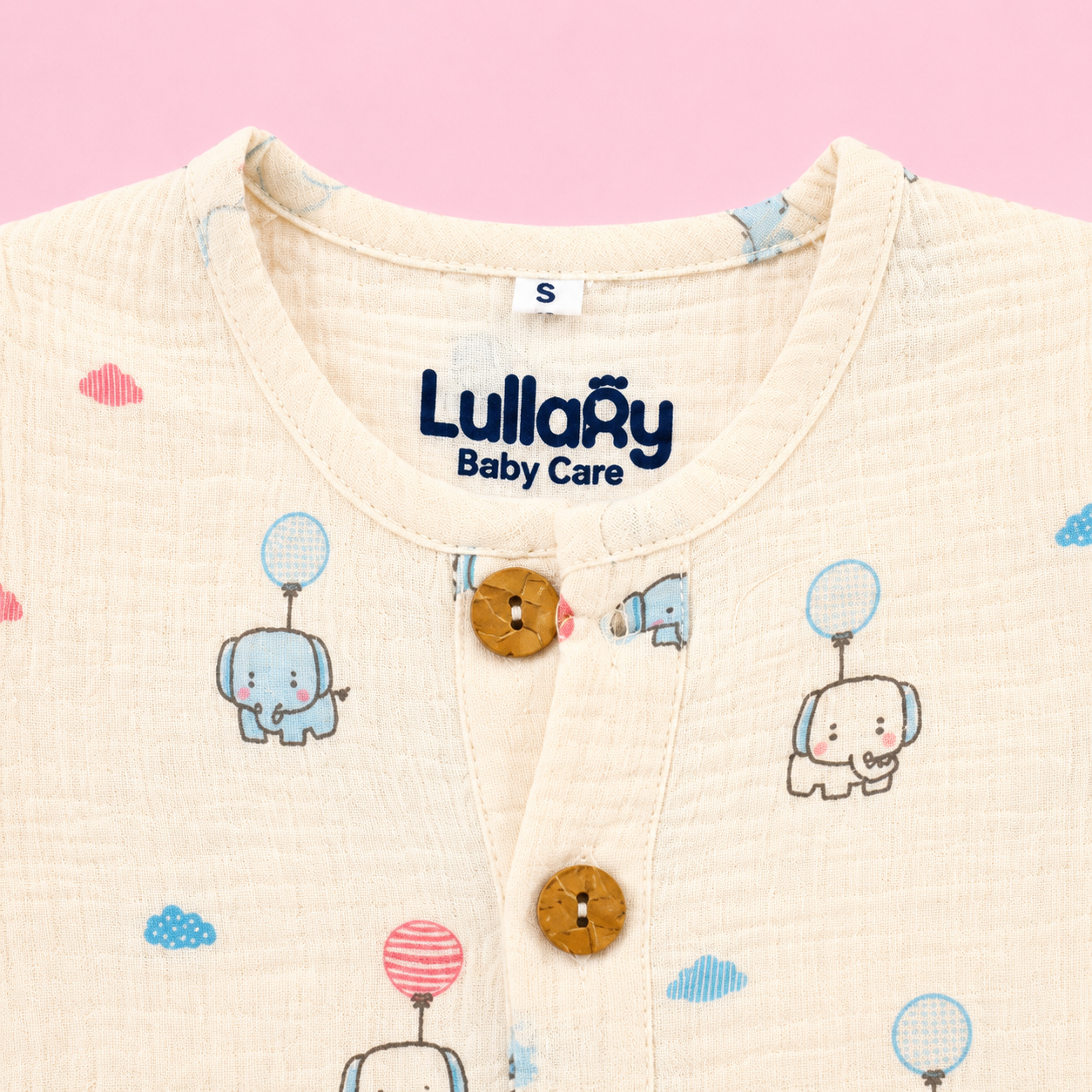 Muslin Cotton Baby Romper | Sleeveless | Elephant Print