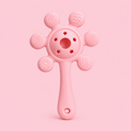 Silicone Baby Teether Rattle Toy – BPA Free Pink