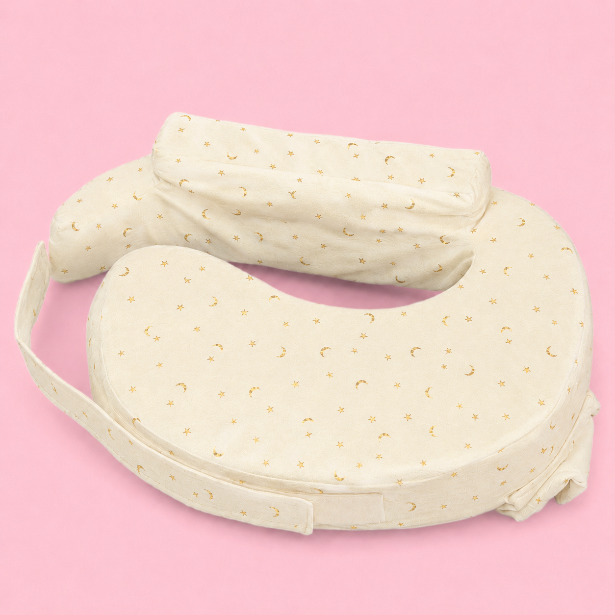 Lullaby Baby Care Premium Feeding Pillow for Newborn Baby | Breastfeeding Nursing Support Cushion | Baby Feeding Cushion with Removable Cover | Moon & Star Print