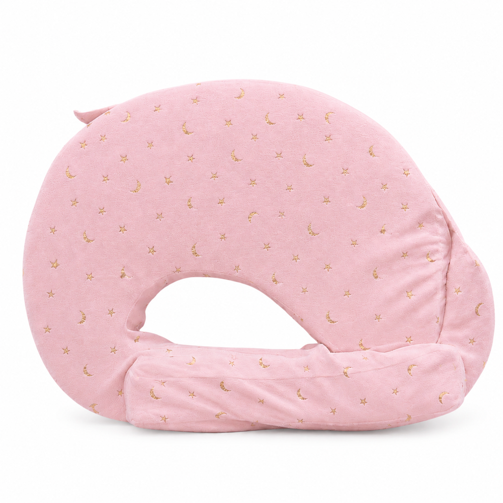 Lullaby Baby Care Premium Feeding Pillow for Newborn Baby | Breastfeeding Nursing Support Cushion | Baby Feeding Cushion with Removable Cover | Moon & Star Print