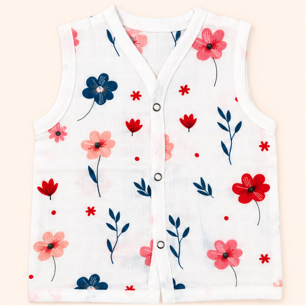 Printed Muslin Jabala for Newborn Baby
