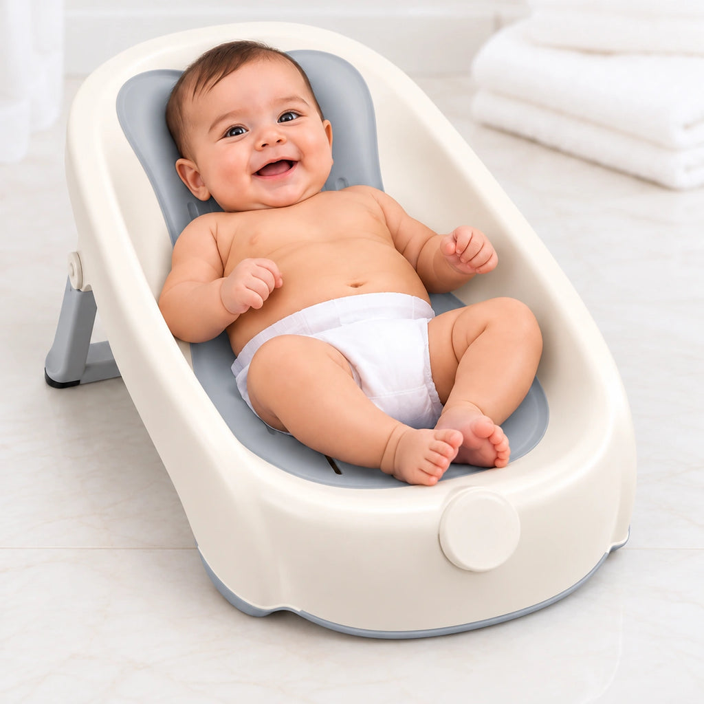 Baby Bathtub with Bath Support|Grey||