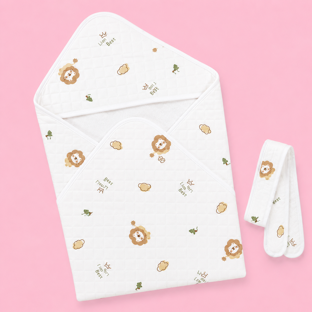 Hooded Baby Wrapper | Rabbit Print