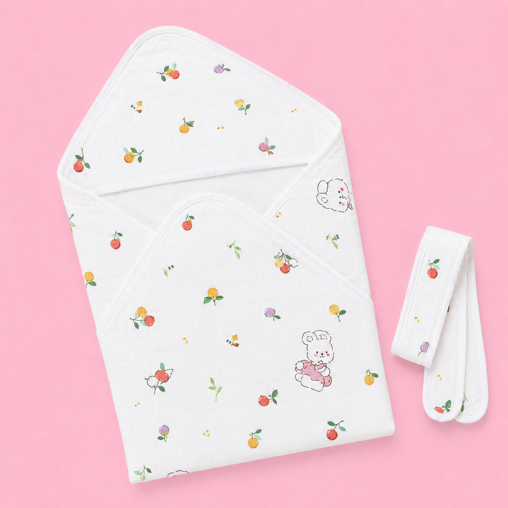 Hooded Baby Wrapper | Rabbit Print