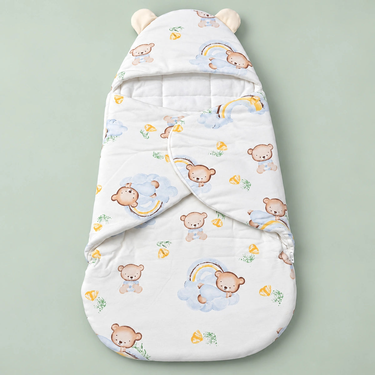 Newborn Baby Hooded Swaddle Wrapper|Bear|