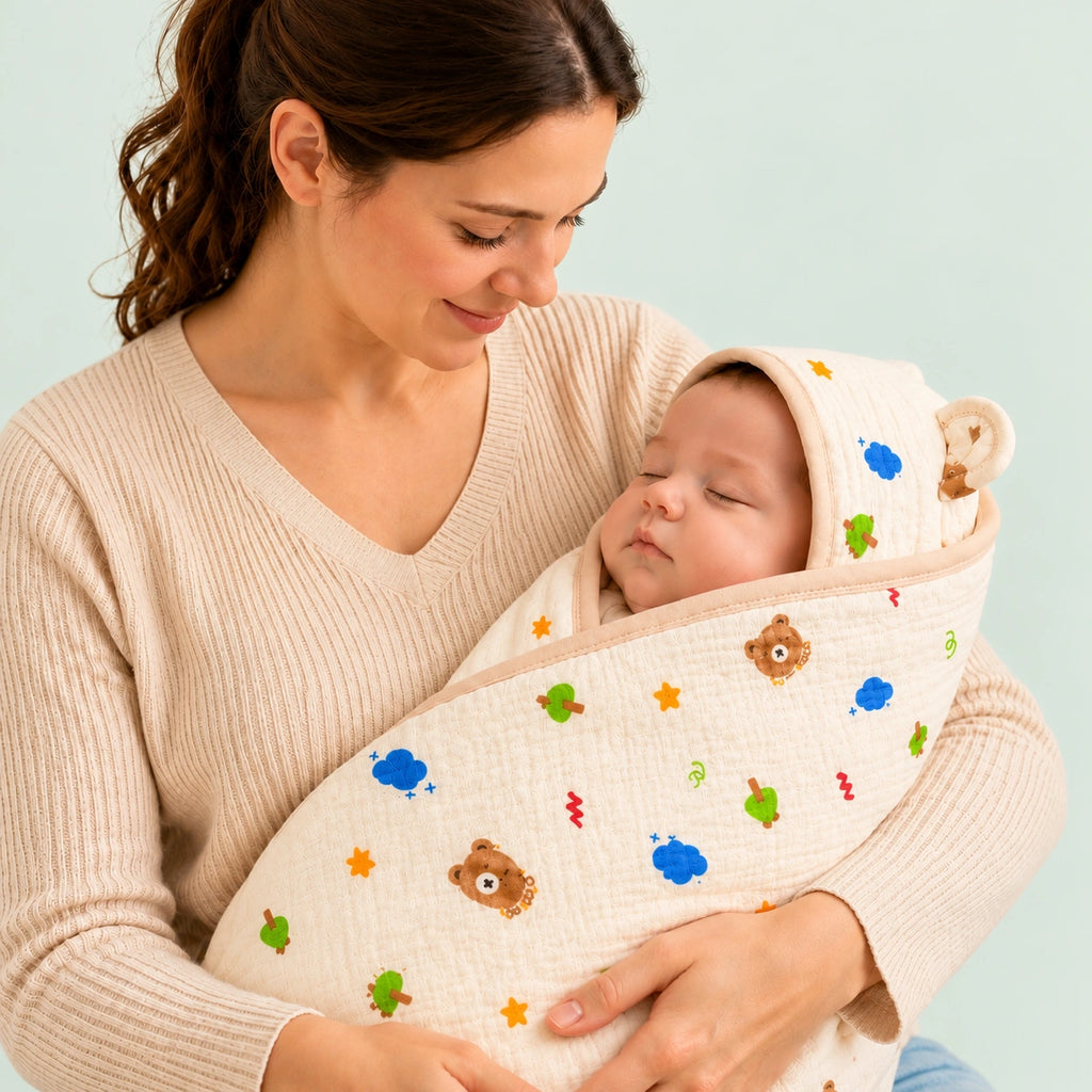 Premium Muslin Baby Wrapper | Animal
