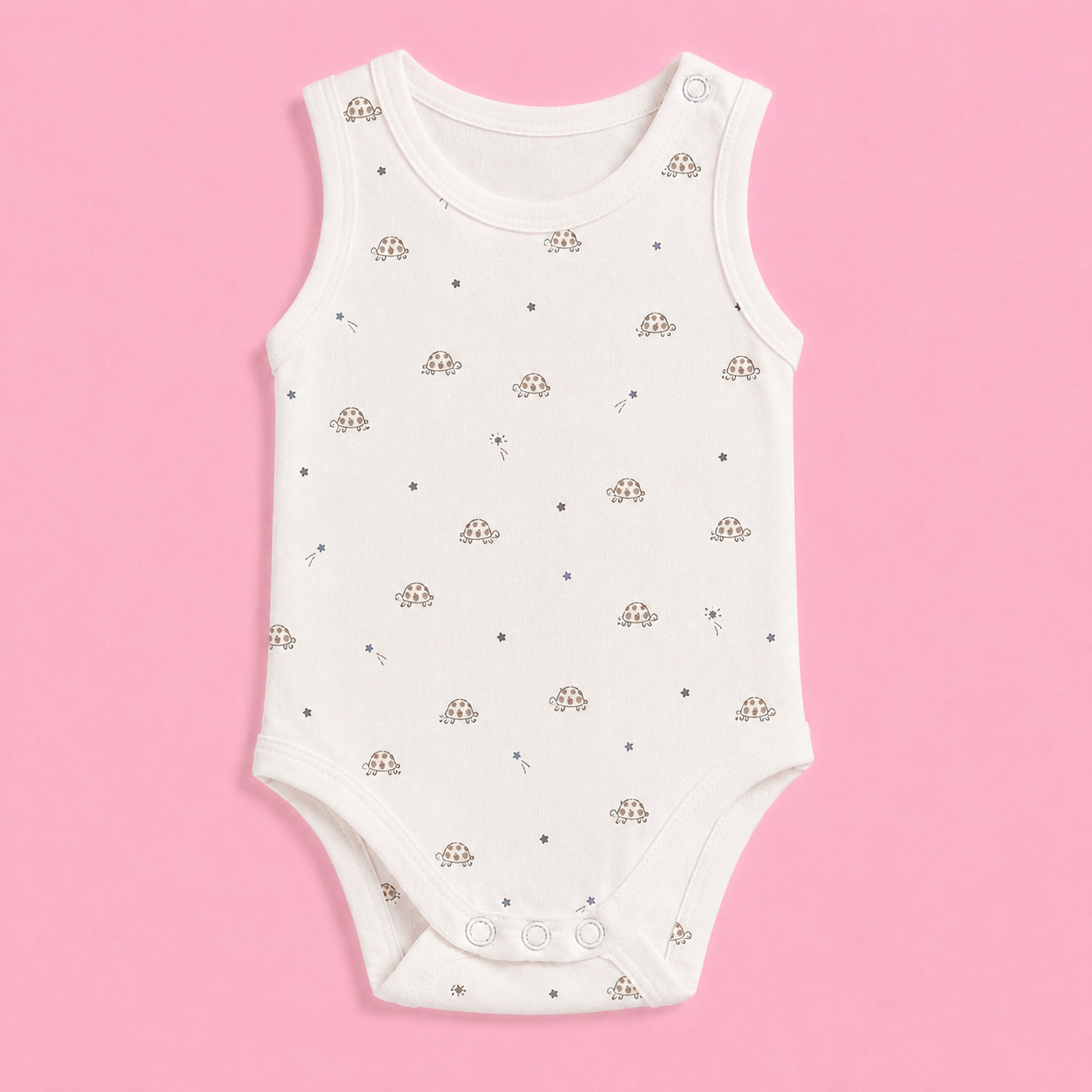 Baby Sleeveless Floral Onesie Turtle - 0-3 Months