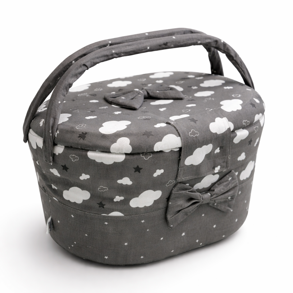 Gift Baskets for Newborns – Fabric Baby Storage Basket with Lid and Handle