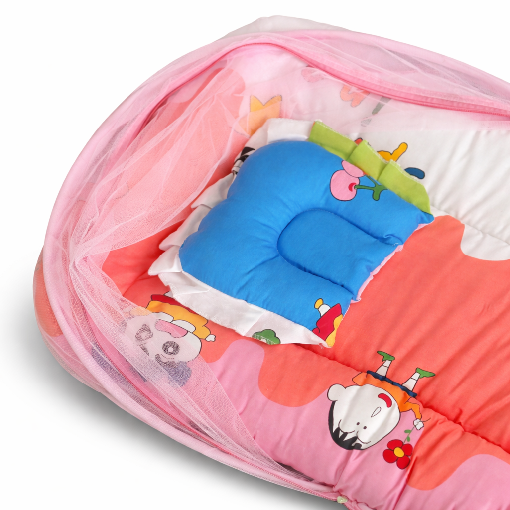 Baby Mosquito Net Bed with Soft Cushion and Zip Cover