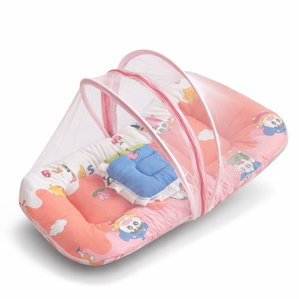 Baby Mosquito Net Bed with Soft Cushion and Zip Cover