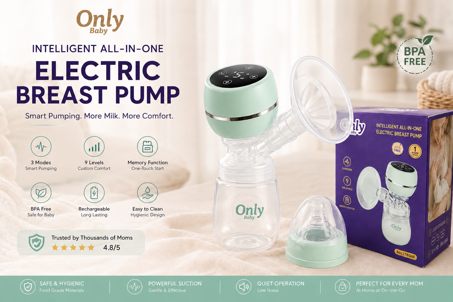 Only Baby Intelligent All-in-One Electric Breast Pump