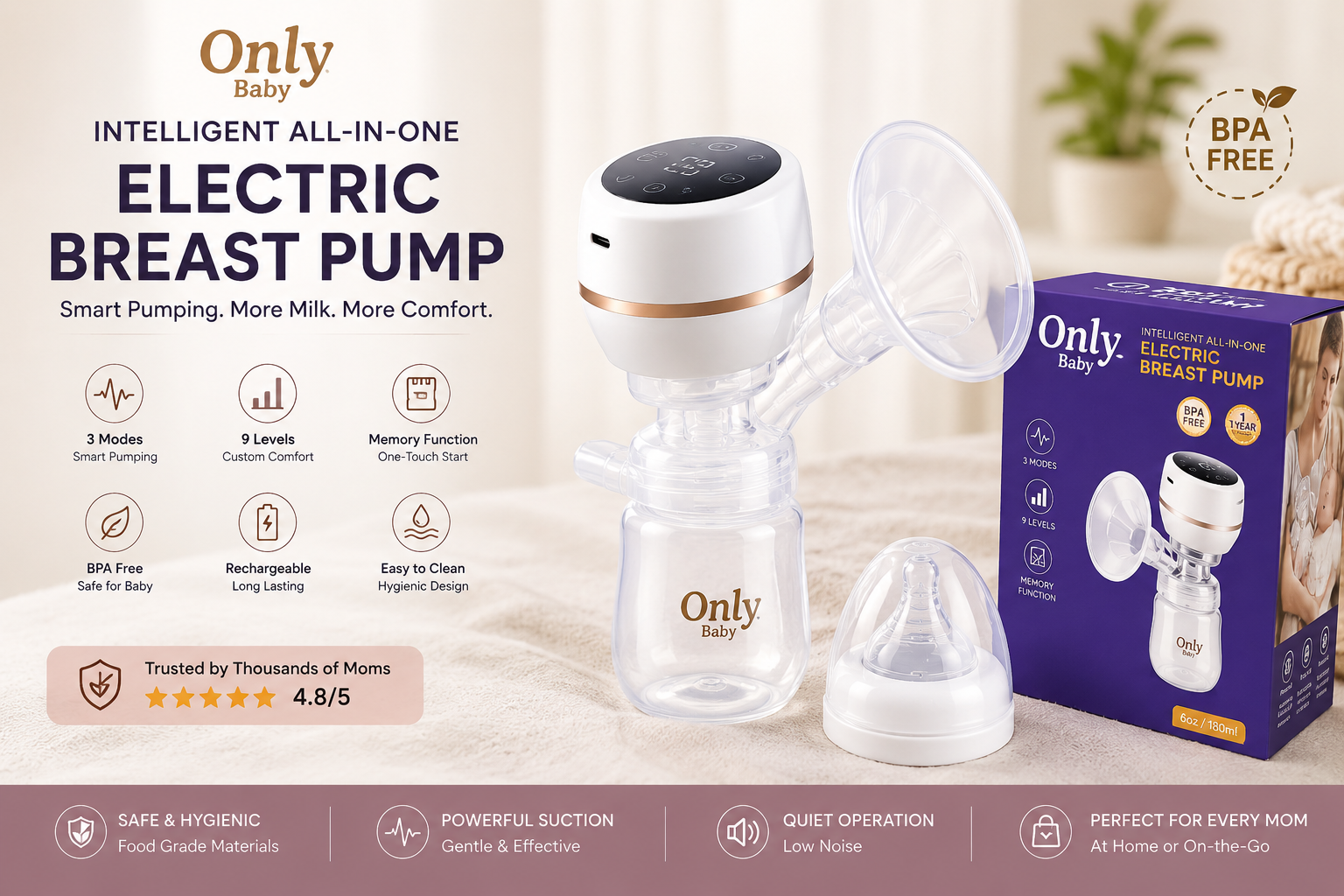Only Baby Intelligent All-in-One Electric Breast Pump