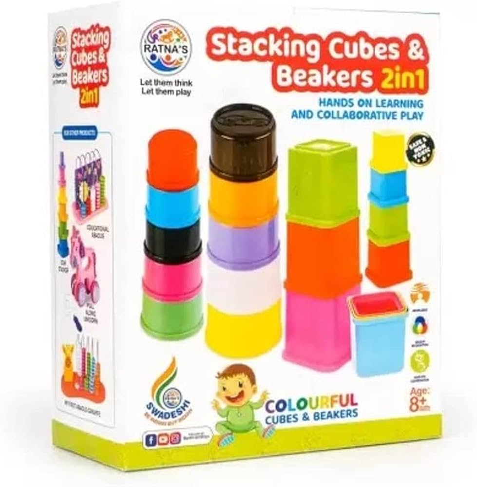 STACKING CUBES & BEAKERS 2 IN 1