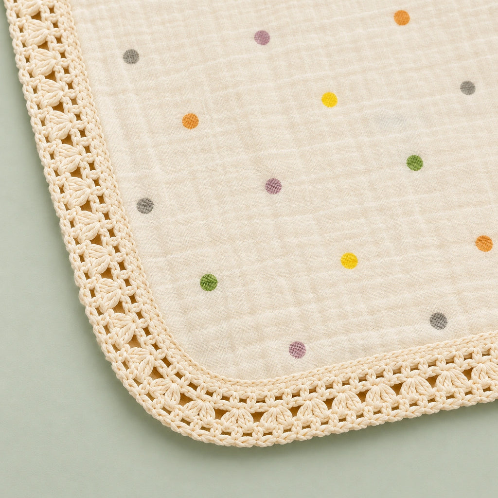 Muslin Swaddle Beige Dot – Soft & Breathable Baby Swaddle