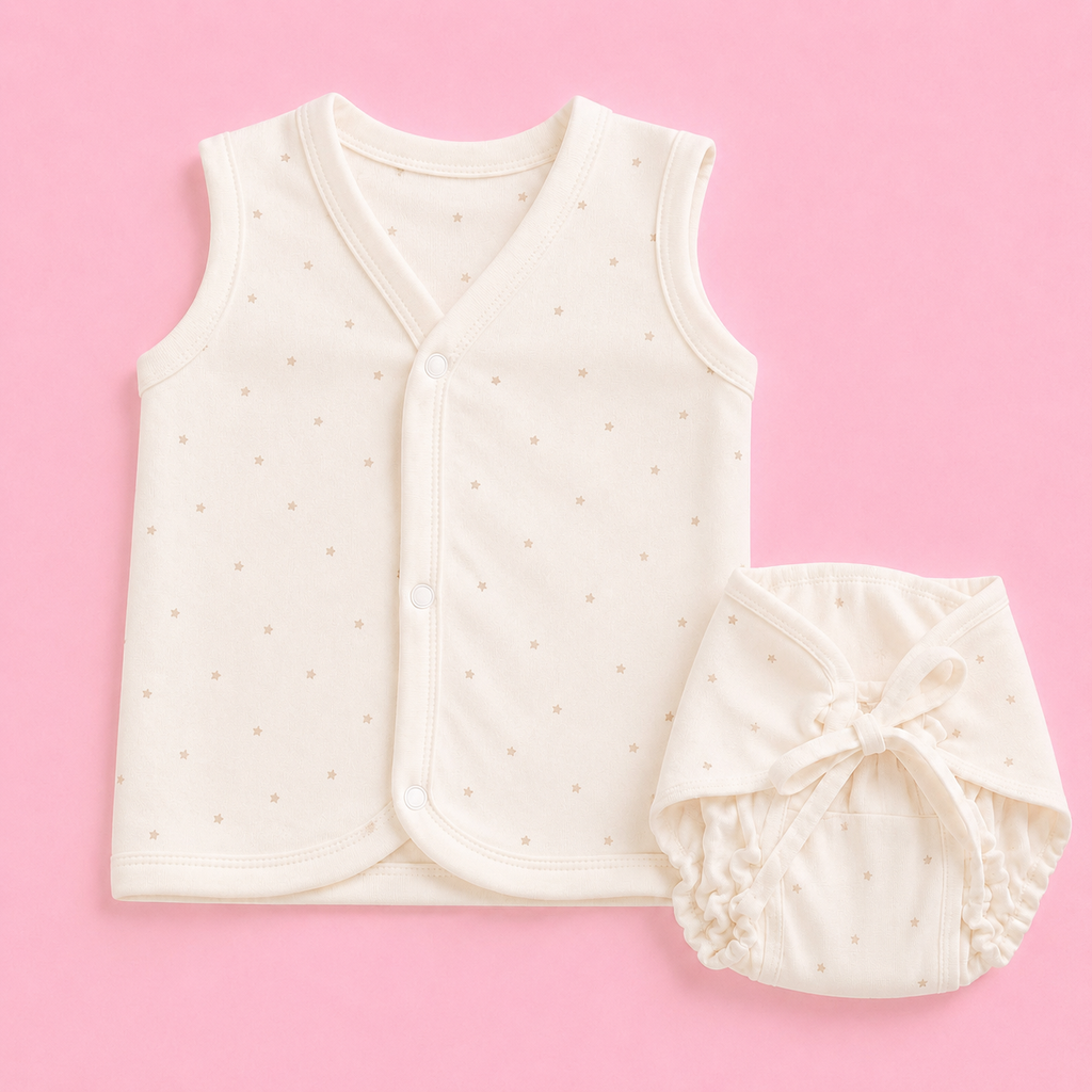 Newborn Jabala & Nappy Set | White Star | Organic Cotton