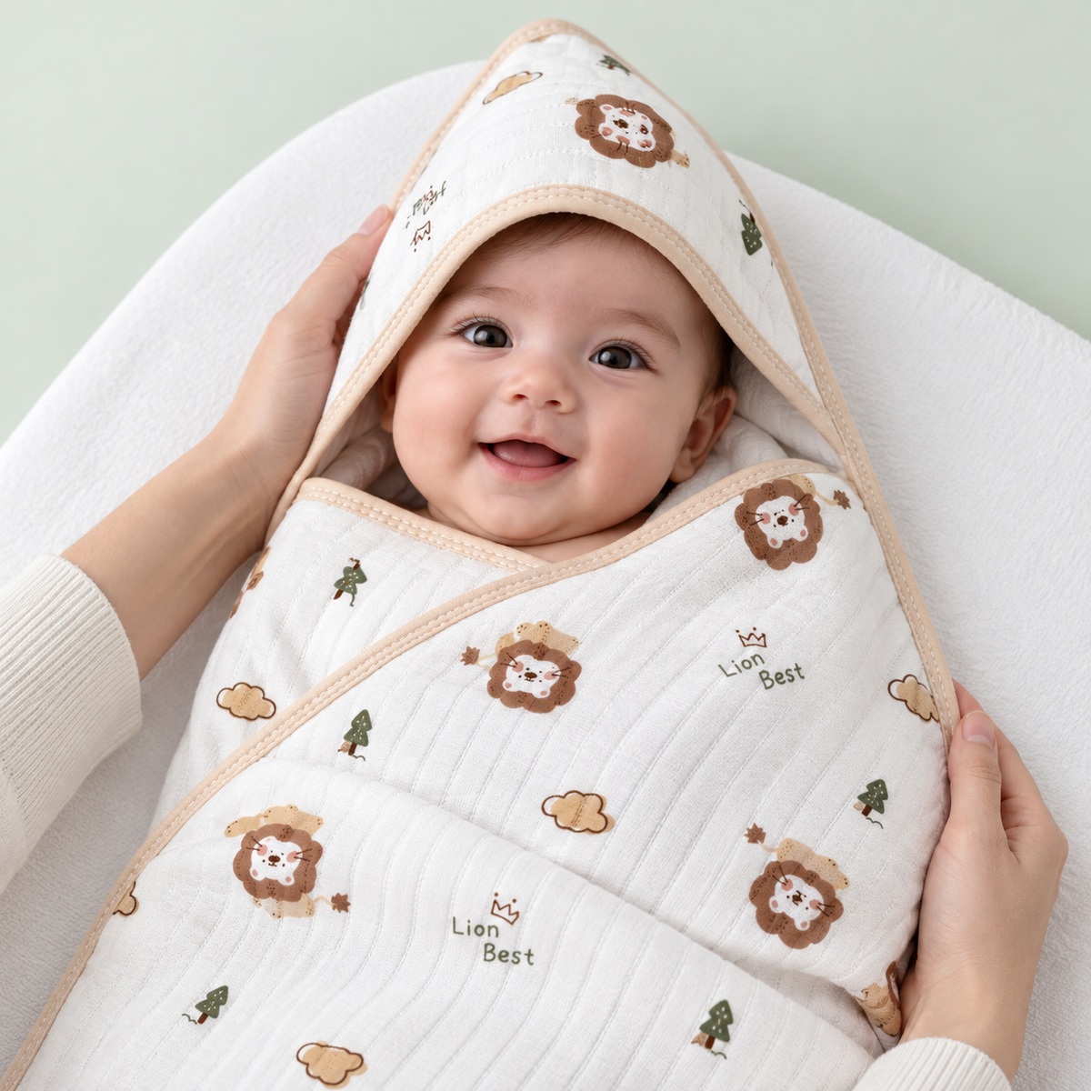 Soft Hooded Receiving Towel for Newborn Baby