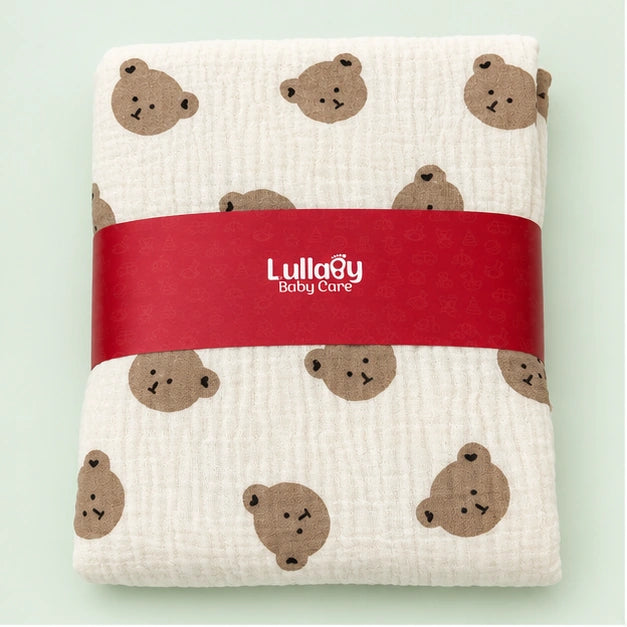 Soft Muslin Baby  Blanket | Brown Bear|