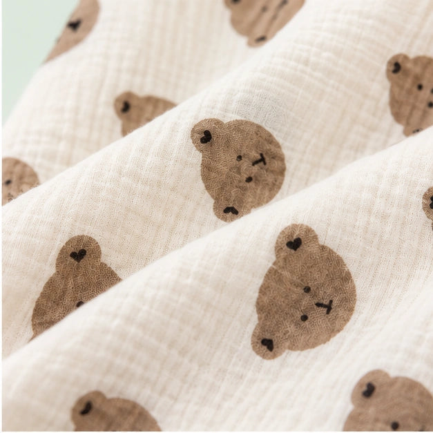 Soft Muslin Baby  Blanket | Brown Bear|