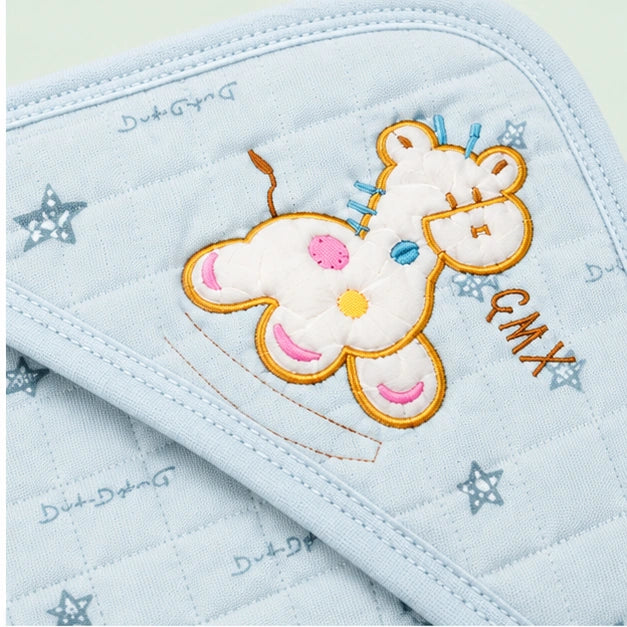 Muslin Hooded Receiving Towel - Light Blue