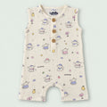 Muslin Cotton Baby Romper | Sleeveless | Dog Print