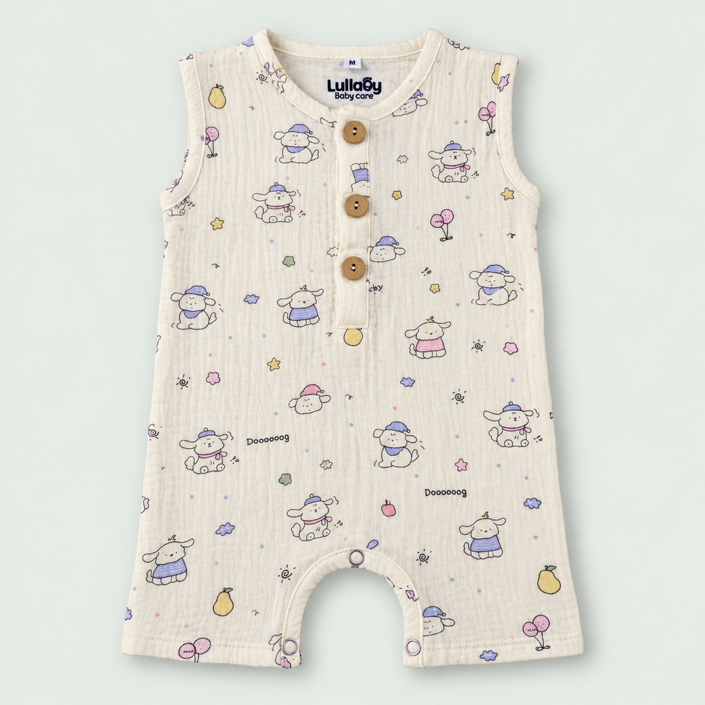 Muslin Cotton Baby Half Romper | Sleeveless