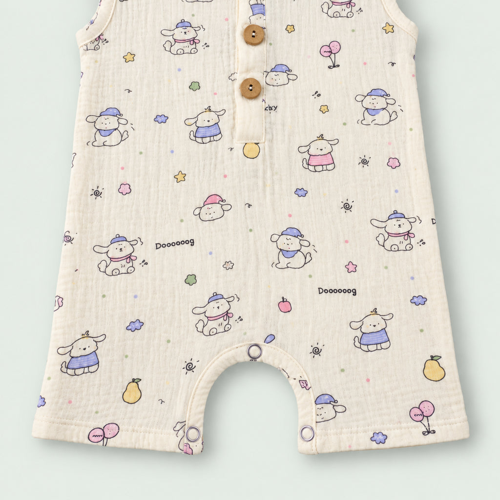 Muslin Cotton Baby Half Romper | Sleeveless