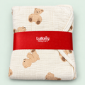 Soft Muslin Baby  Blanket with Plush Back | Teddy|