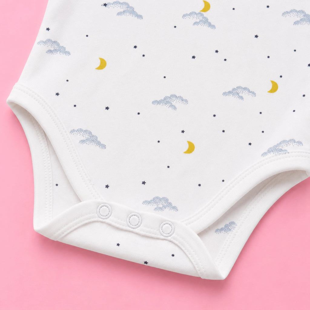 Baby Sleeveless Floral Onesie | Moon | 0-3 Months