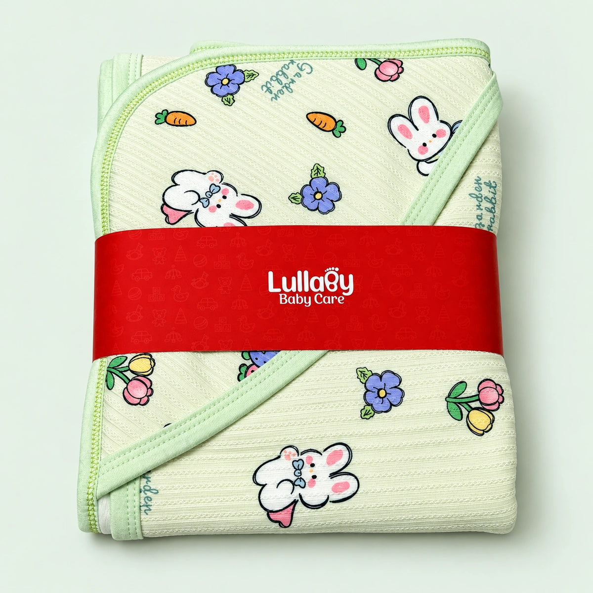 Hooded Baby Towel | Green Rabbit