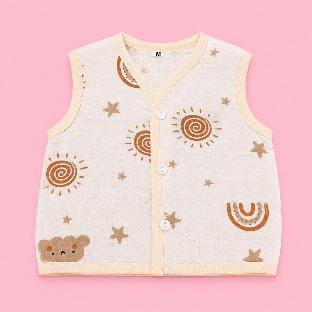 Muslin Sleevless Jabala | Rainbow| Medium | 1-3 M