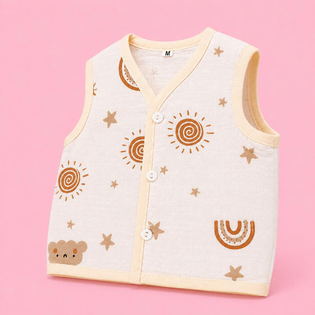 Muslin Sleevless Jabala | Rainbow| Medium | 1-3 M