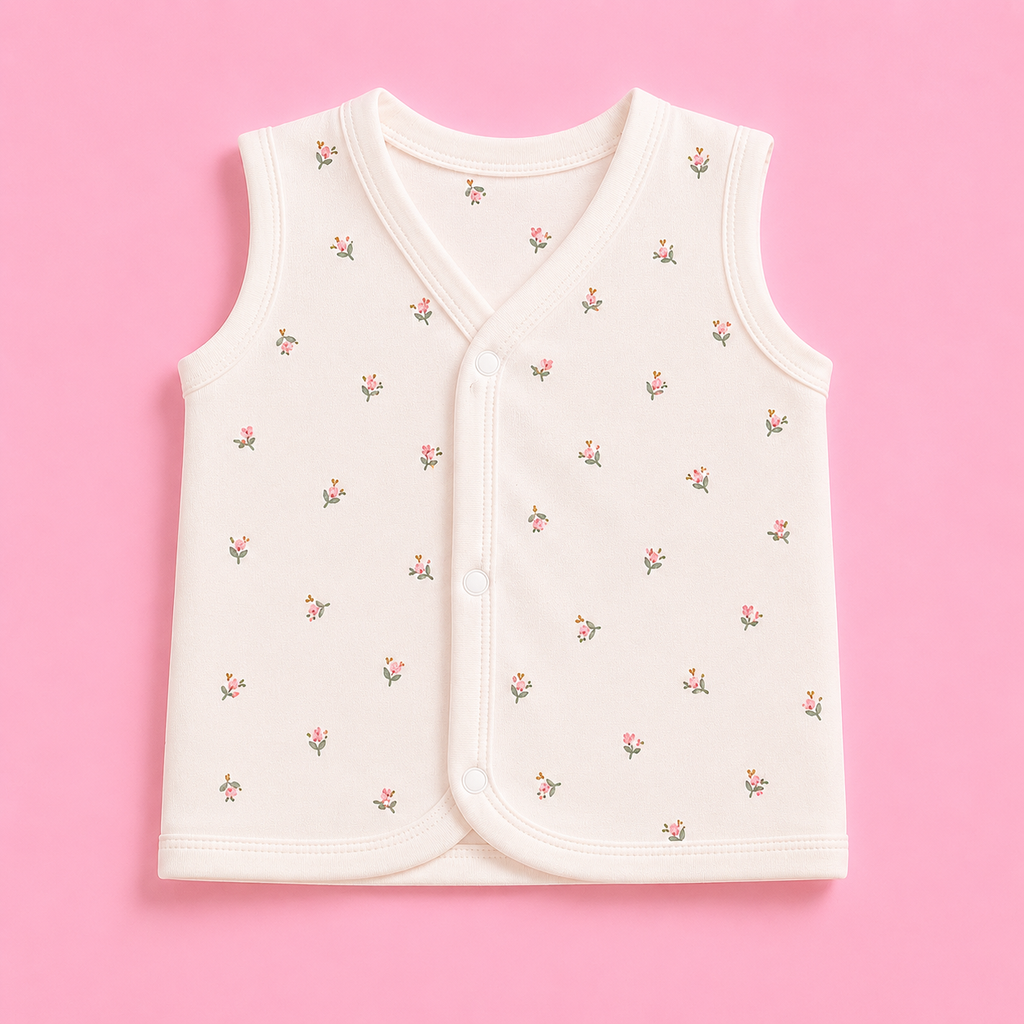 Newborn Jabala & Nappy Set | Rose flower | Organic Cotton