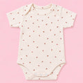 Baby Half sleeve Floral Onesie Red flower– 0-3 Months