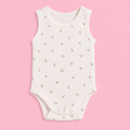 Baby Sleeveless Floral Onesie White Flower – 0-3 Months